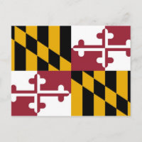 Postkarte mit der Flagge von Maryland Staat - USA