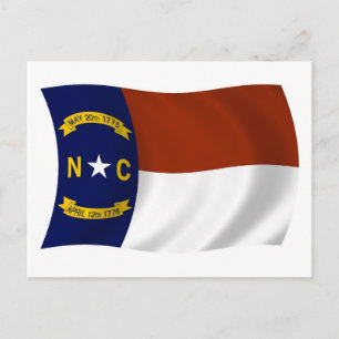 Postkarte mit der Flagge von North Carolina