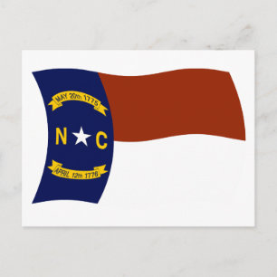 Postkarte mit der Flagge von North Carolina