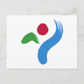 Postkarte mit der Flagge von Seoul, Südkorea (Vorderseite)