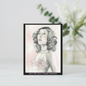 Postkarte mit der Originalkunst von Gloria Swanson (Stehend Vorderseite)