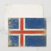 Postkarte mit "Distressed Flag" aus Island (Vorne/Hinten)