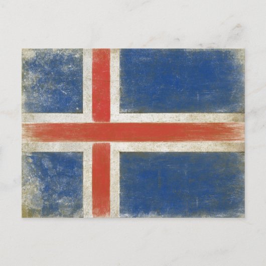 Postkarte mit "Distressed Flag" aus Island (Vorderseite)