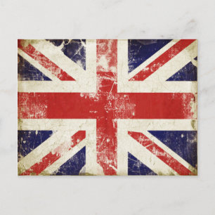 Postkarte mit "Distressed Great Britain"-Flagge