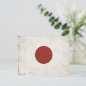 Postkarte mit dreckiger Vintager Flagge aus Japan (Stehend Vorderseite)