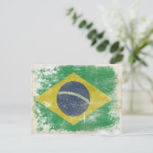Postkarte mit dunkler Flagge aus Brasilien (Stehend Vorderseite)