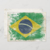 Postkarte mit dunkler Flagge aus Brasilien (Vorne/Hinten)