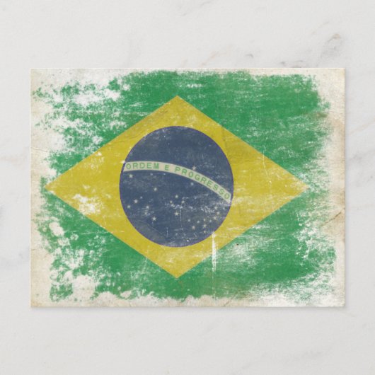 Postkarte mit dunkler Flagge aus Brasilien (Vorderseite)