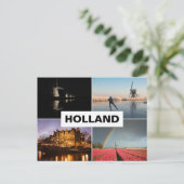 Postkarte mit einer Holland-Collage mit vier Fotos (Stehend Vorderseite)