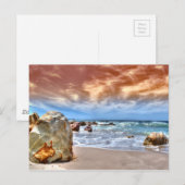 Postkarte mit einer schönen Strandszene (Vorne/Hinten)