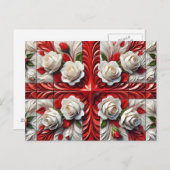 Postkarte mit englischer Rose Design (Vorne/Hinten)