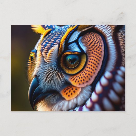 Postkarte mit Eule (Vorderseite)