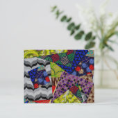 Postkarte mit farbiger Collage (Stehend Vorderseite)