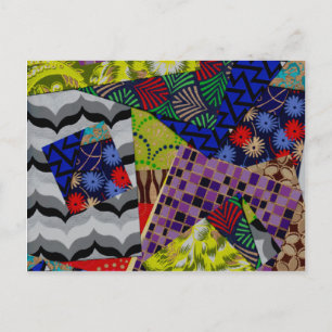 Postkarte mit farbiger Collage