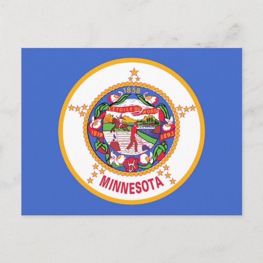 Postkarte mit Flag Minnesota Staat - USA (Vorderseite)