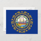 Postkarte mit Flag New Hampshire Staat - USA (Vorne/Hinten)