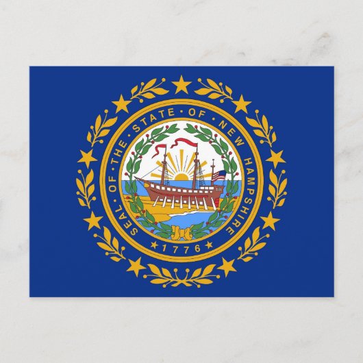 Postkarte mit Flag New Hampshire Staat - USA (Vorderseite)