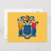 Postkarte mit Flag New Jersey Staat - USA (Vorne/Hinten)