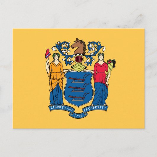 Postkarte mit Flag New Jersey Staat - USA (Vorderseite)