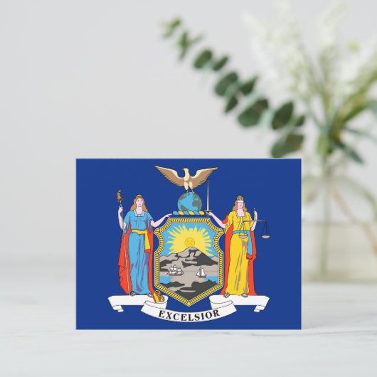 Postkarte mit Flag New York Staat - USA (Stehend Vorderseite)