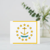 Postkarte mit Flag Rhode Island Staat - USA (Stehend Vorderseite)
