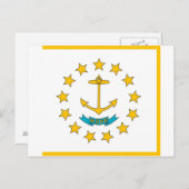 Postkarte mit Flag Rhode Island Staat - USA (Vorne/Hinten)