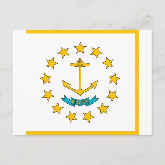 Postkarte mit Flag Rhode Island Staat - USA (Vorderseite)