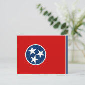 Postkarte mit Flag Tennessee Staat - USA (Stehend Vorderseite)