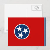 Postkarte mit Flag Tennessee Staat - USA (Vorne/Hinten)