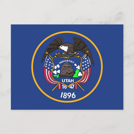 Postkarte mit Flag Utah Staat - USA (Vorderseite)