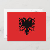 Postkarte mit Flagge Albaniens (Vorne/Hinten)