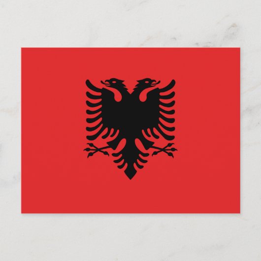Postkarte mit Flagge Albaniens (Vorderseite)