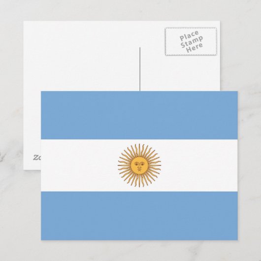 Postkarte mit Flagge Argentiniens (Vorne/Hinten)