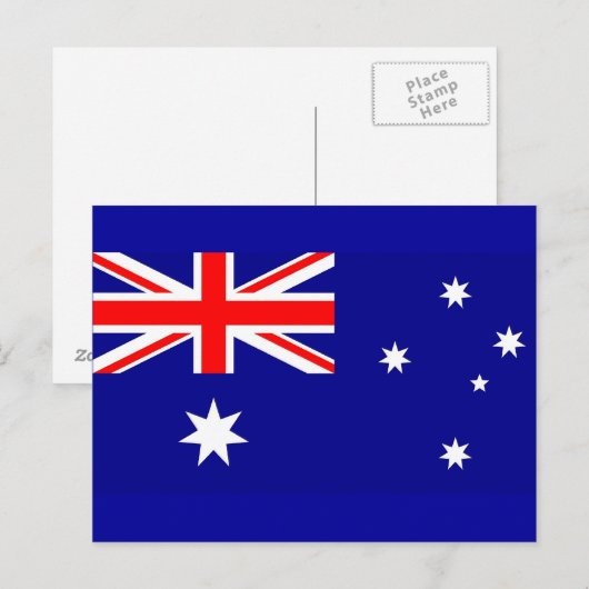 Postkarte mit Flagge Australiens (Vorne/Hinten)