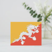 Postkarte mit Flagge Bhutans (Stehend Vorderseite)