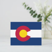 Postkarte mit Flagge Colorado Staat - USA (Stehend Vorderseite)