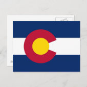 Postkarte mit Flagge Colorado Staat - USA (Vorne/Hinten)