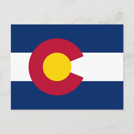 Postkarte mit Flagge Colorado Staat - USA (Vorderseite)