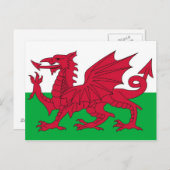 Postkarte mit Flagge der Wales (Vorne/Hinten)
