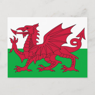 Postkarte mit Flagge der Wales