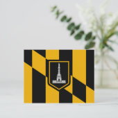 Postkarte mit Flagge des Baltimore, Maryland, USA (Stehend Vorderseite)