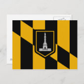 Postkarte mit Flagge des Baltimore, Maryland, USA (Vorne/Hinten)