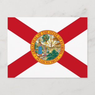 Postkarte mit Flagge des Bundesstaates Florida - U