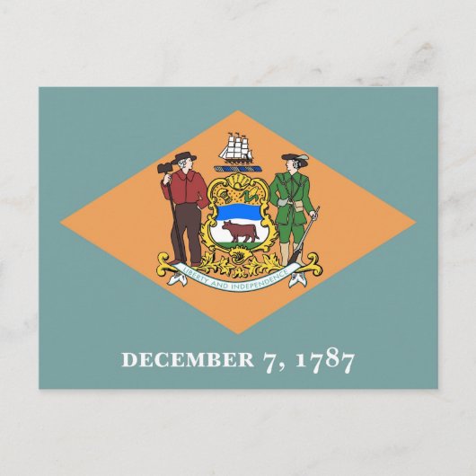 Postkarte mit Flagge des Delaware-Staat - USA (Vorderseite)