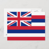 Postkarte mit Flagge des Hawaii-Staat - USA (Vorne/Hinten)