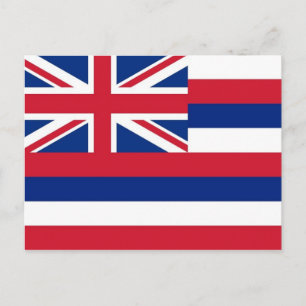 Postkarte mit Flagge des Hawaii-Staat - USA