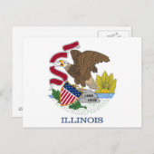 Postkarte mit Flagge des Illinois-Staat - USA (Vorne/Hinten)