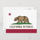 Postkarte mit Flagge des kalifornischen Staat - US (Vorne/Hinten)