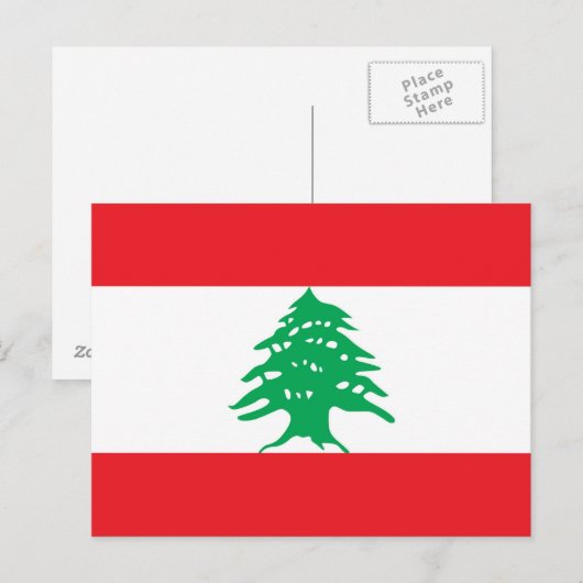 Postkarte mit Flagge des Libanon (Vorne/Hinten)