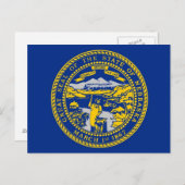 Postkarte mit Flagge des Nebraska-Staat - USA (Vorne/Hinten)